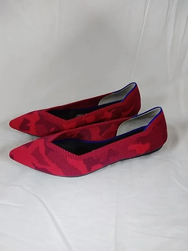 Rothy’s The Point Women's Size 7.5 US Red Camo Slip On Ballet Flat Shoes