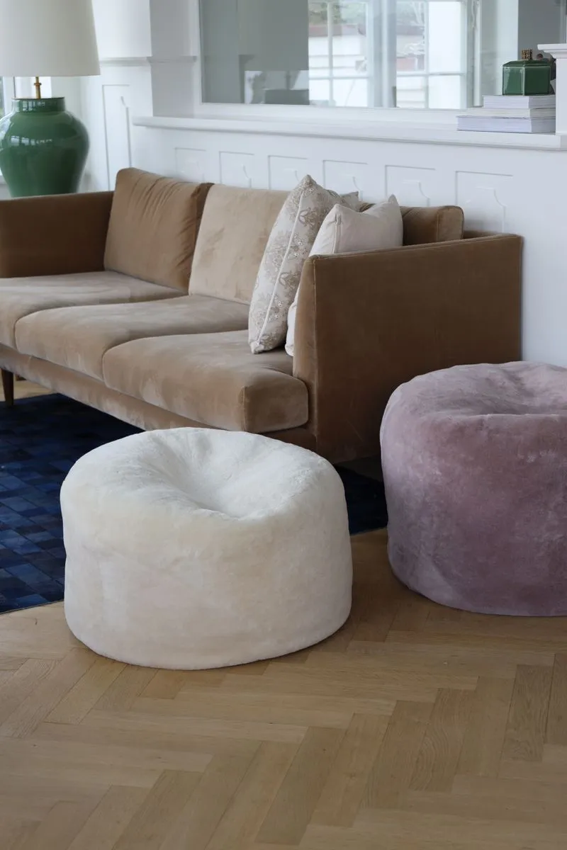 Round Moccasin Pouf | D22x14 in