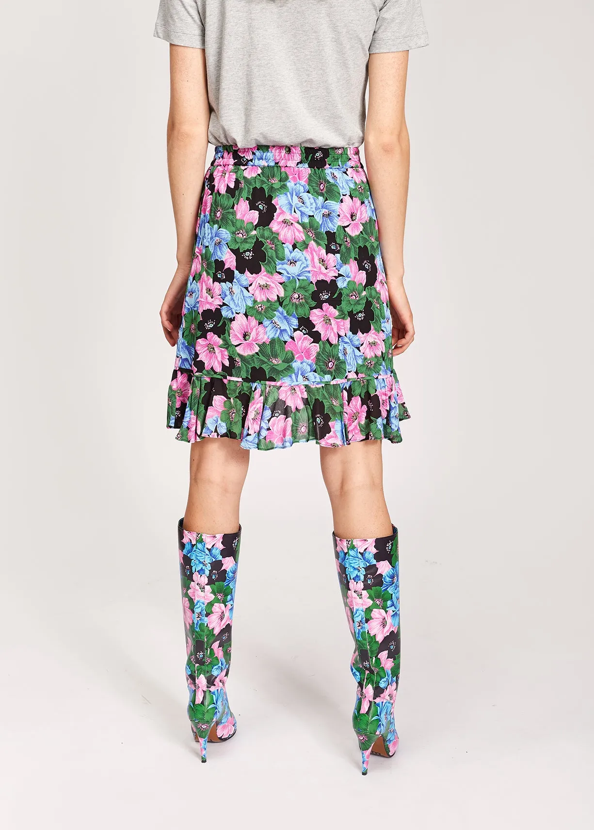 Ruffled wrap skirt