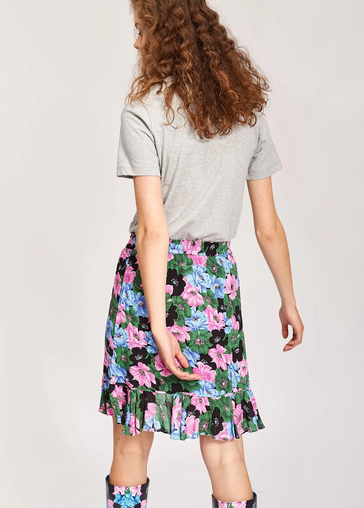 Ruffled wrap skirt