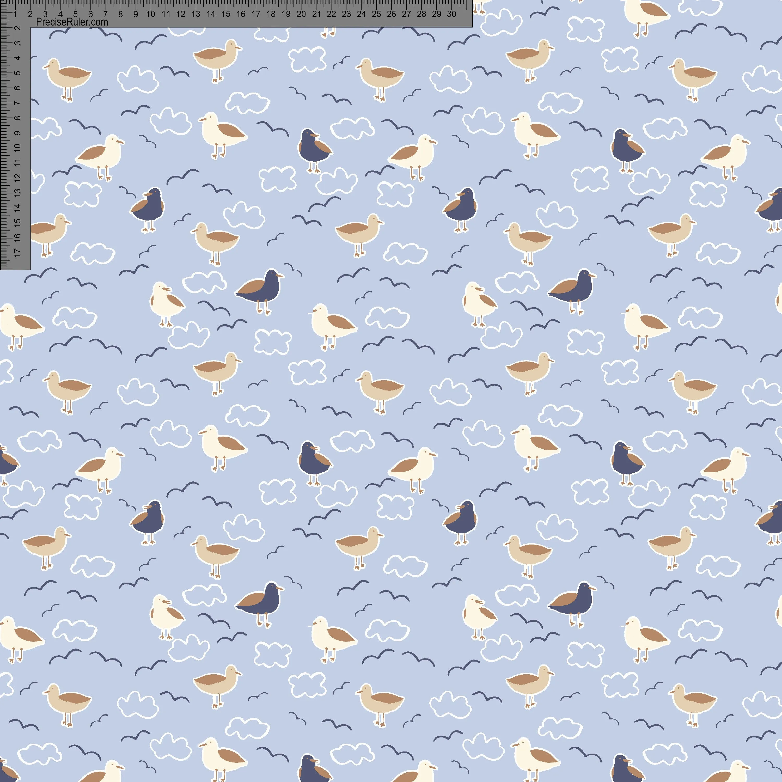 Seagulls on Pale Blue- Ashleigh Fish - Custom Pre Order