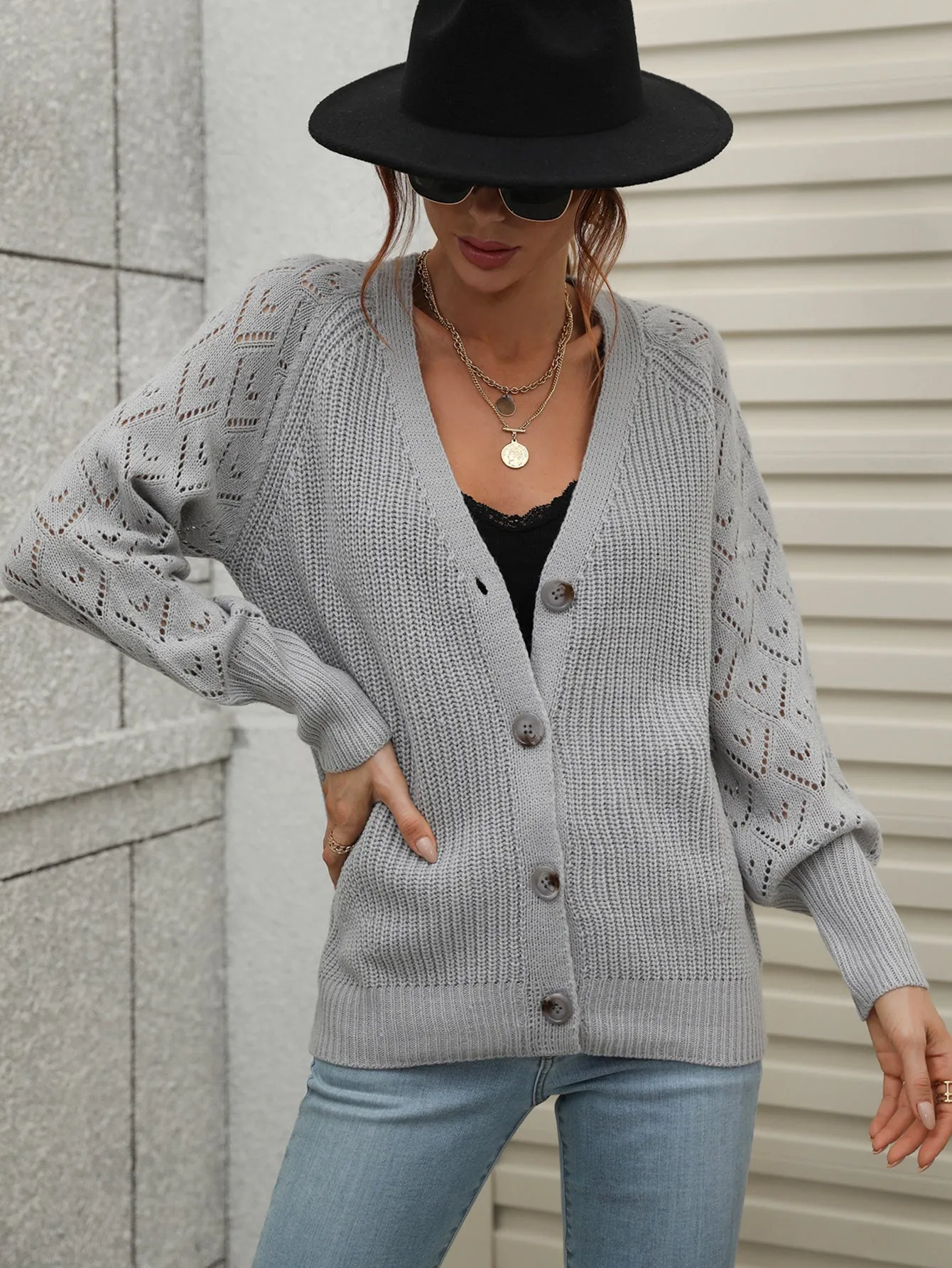 Shantall Knit Cardigan - Grey