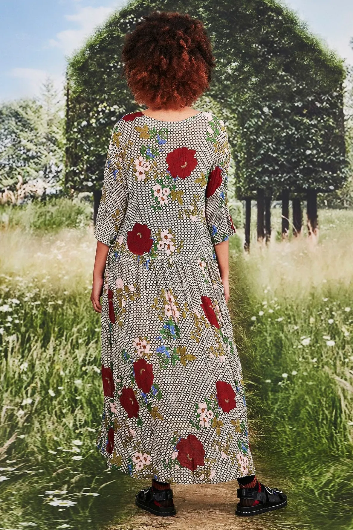 Smock and Roll Dress - Floral