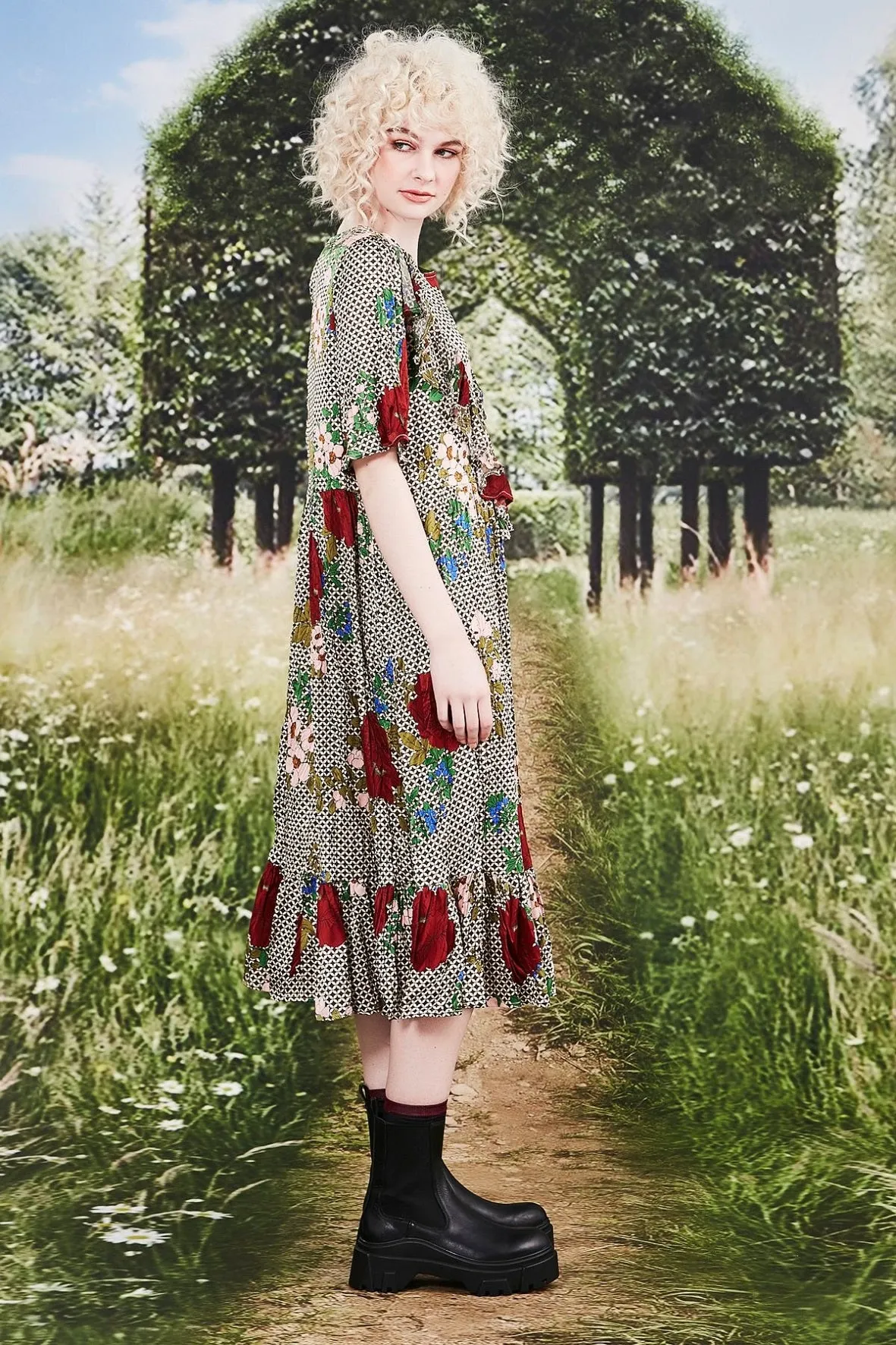 Smock and Roll Dress - Floral