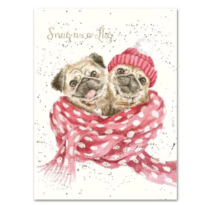 Snug as a Pug Christmas Card by Wrendale