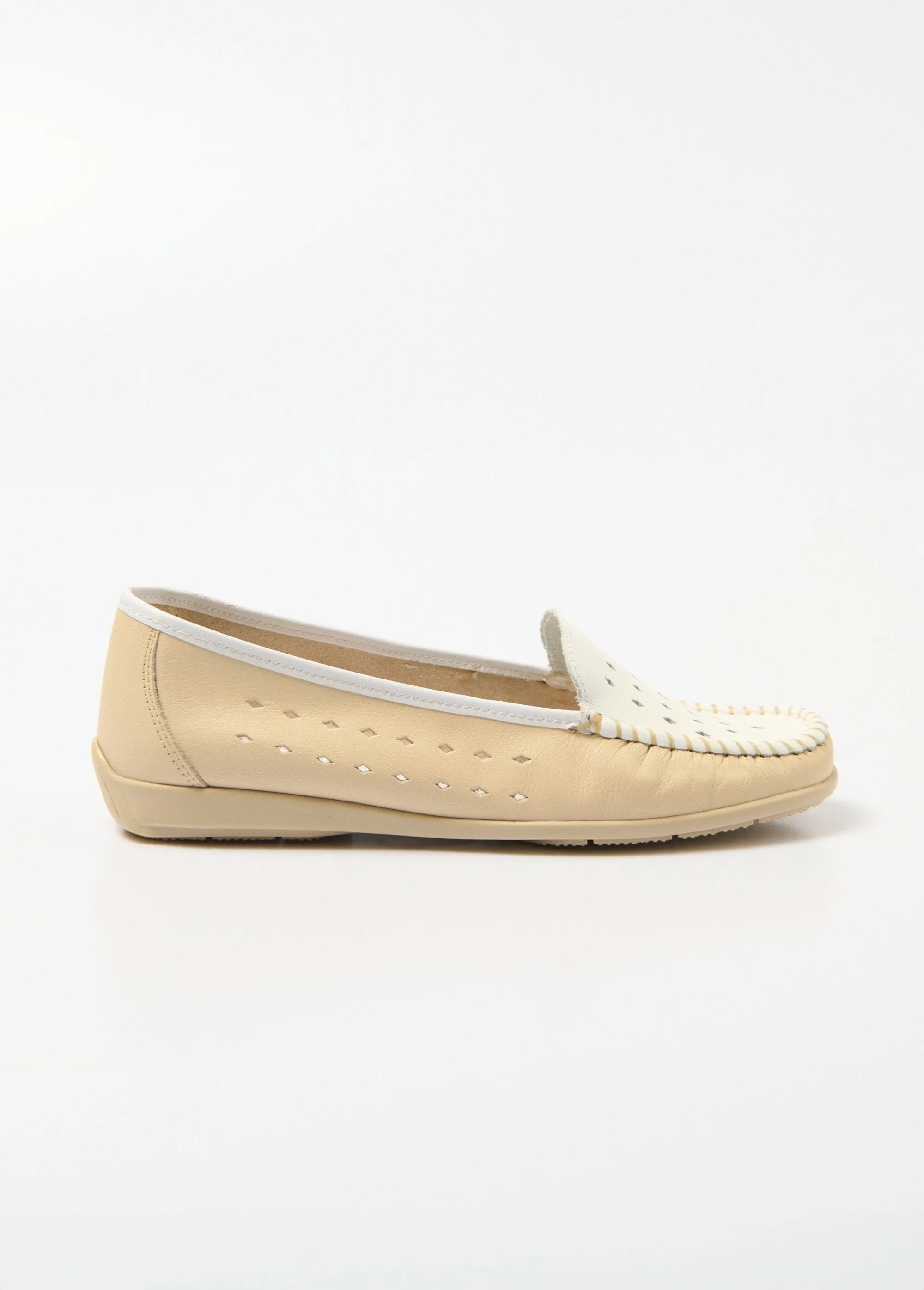 Soft leather comfort width moccasins