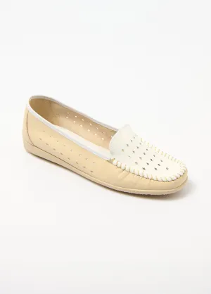 Soft leather comfort width moccasins