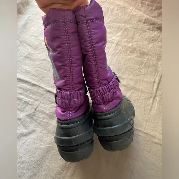 Sorel Disney Anna Frozen 2 Youth Boots Purple Black Girls Youth Size 3