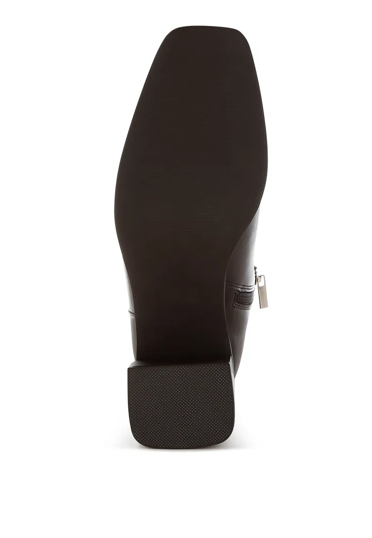 Square Toe Faux Leather Boots By RUW