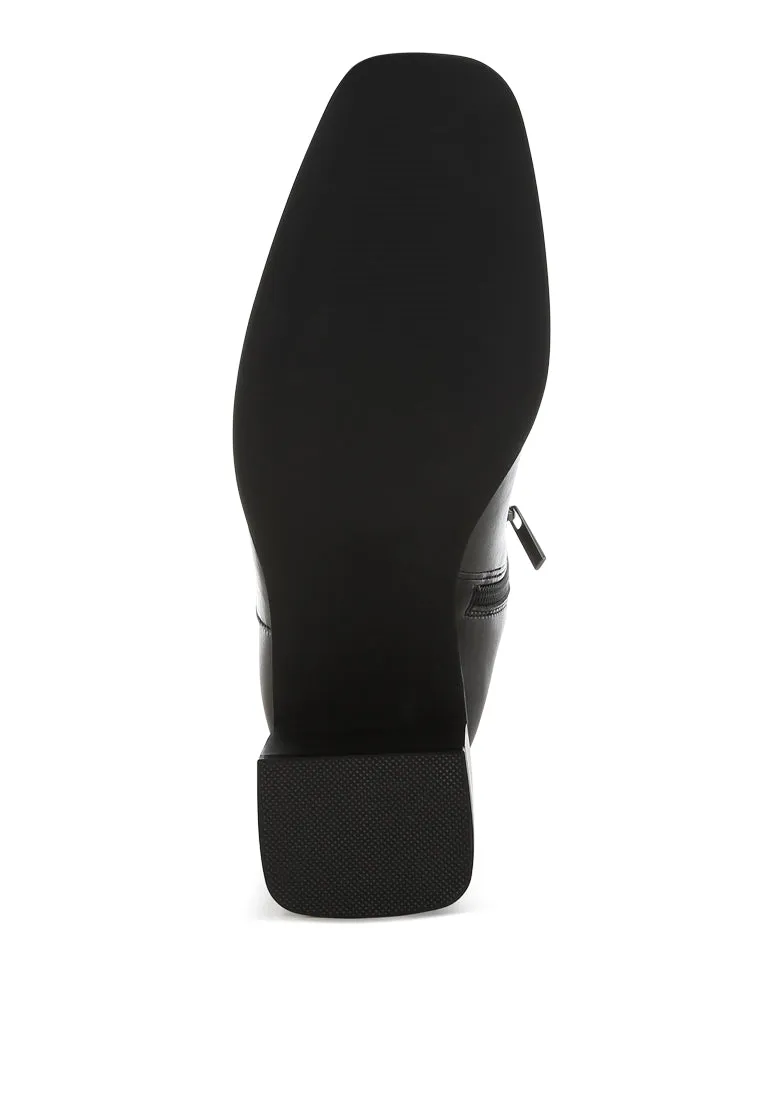 Square Toe Faux Leather Boots By RUW