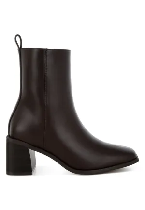 Square Toe Faux Leather Boots By RUW