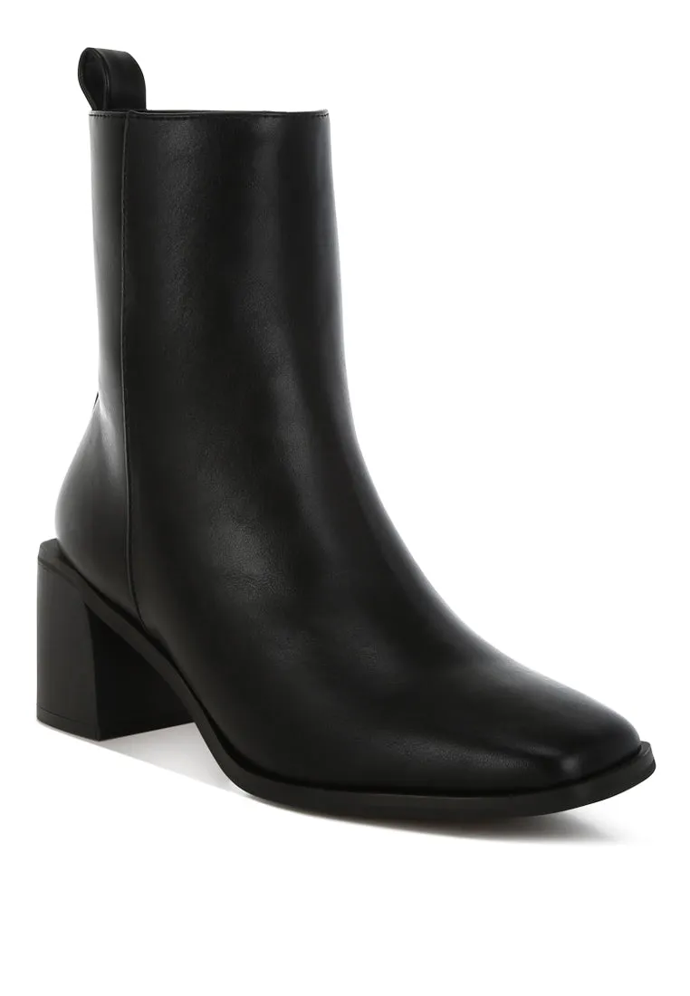 Square Toe Faux Leather Boots By RUW