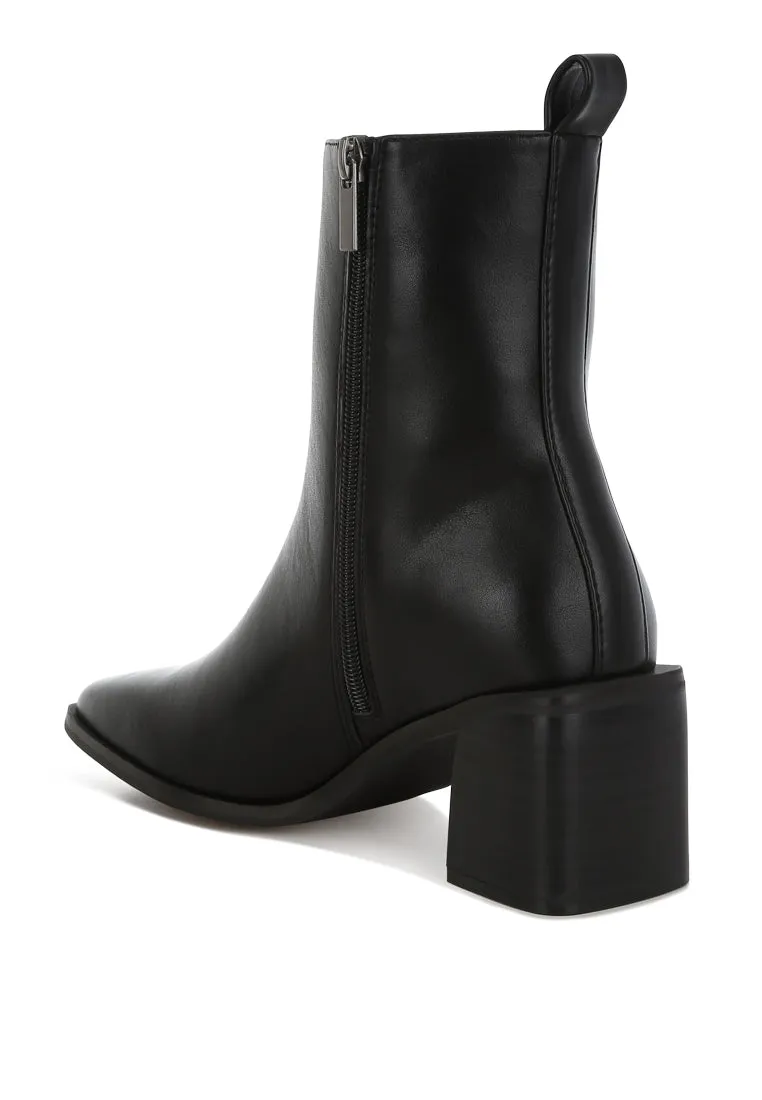 Square Toe Faux Leather Boots By RUW