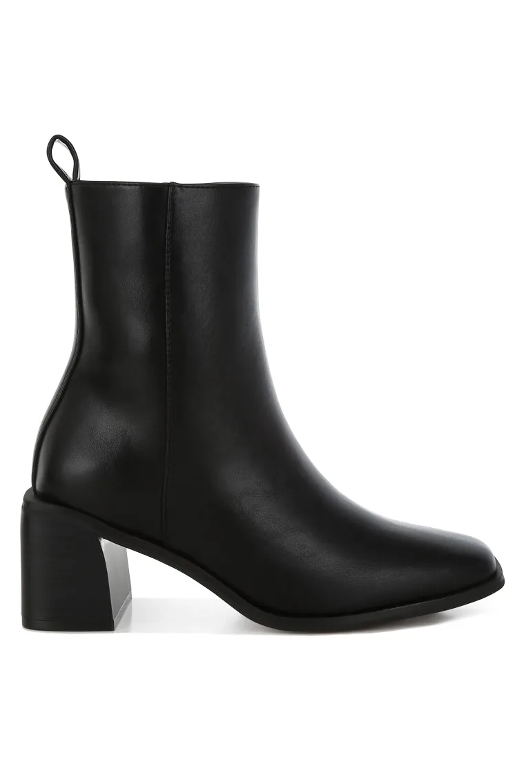 Square Toe Faux Leather Boots By RUW