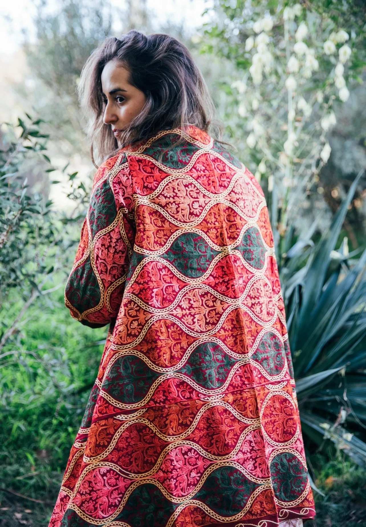 Stella Embroidered Cardigan ~ Rouge