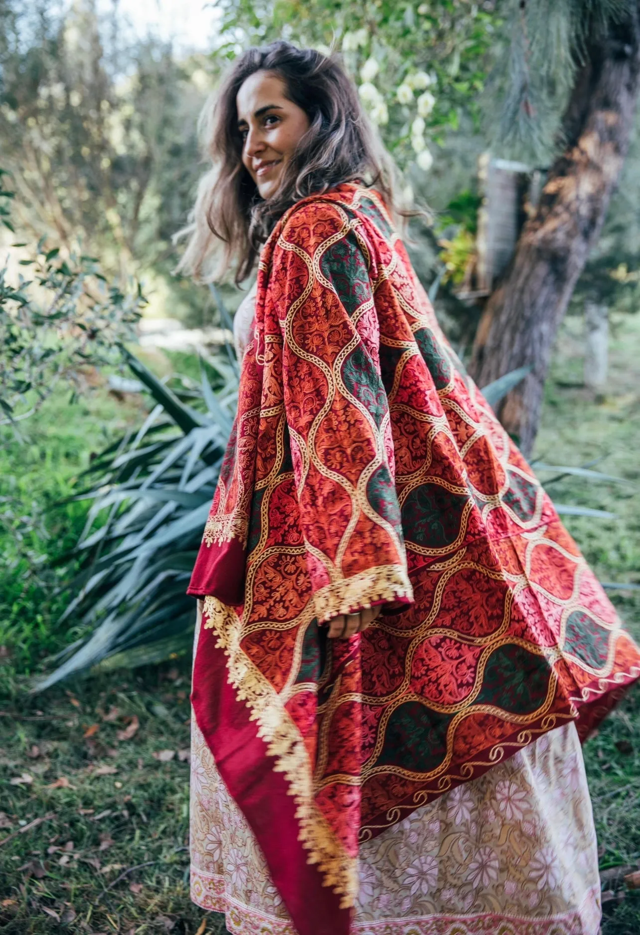 Stella Embroidered Cardigan ~ Rouge