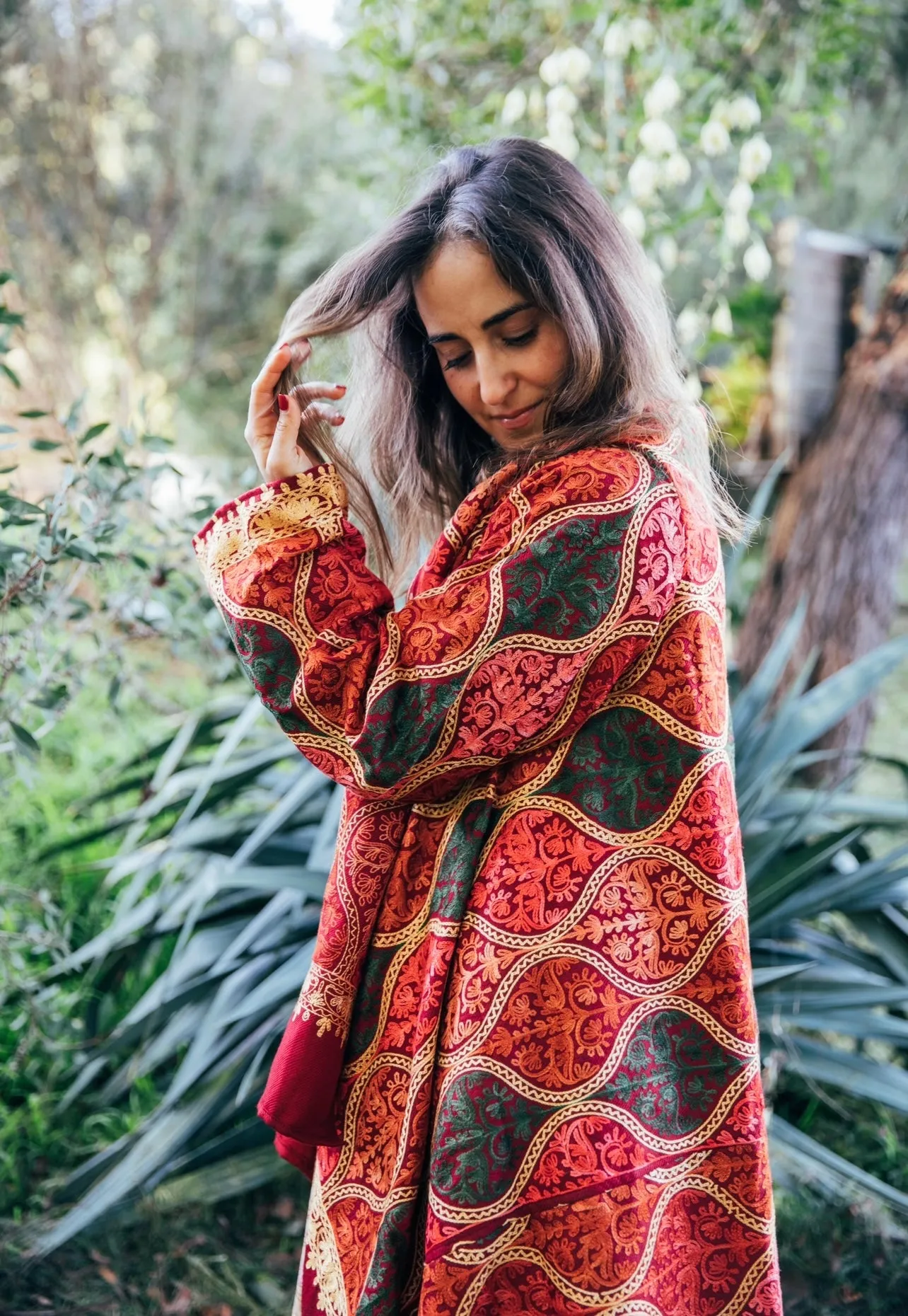 Stella Embroidered Cardigan ~ Rouge