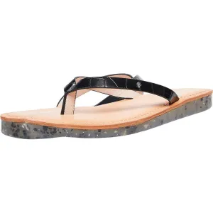 Steve Madden Sandals Planet Black Croc Flats