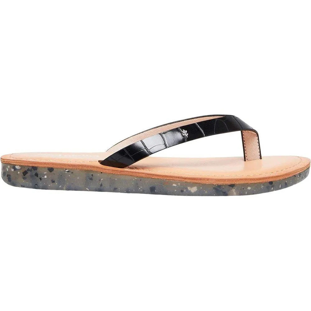 Steve Madden Sandals Planet Black Croc Flats