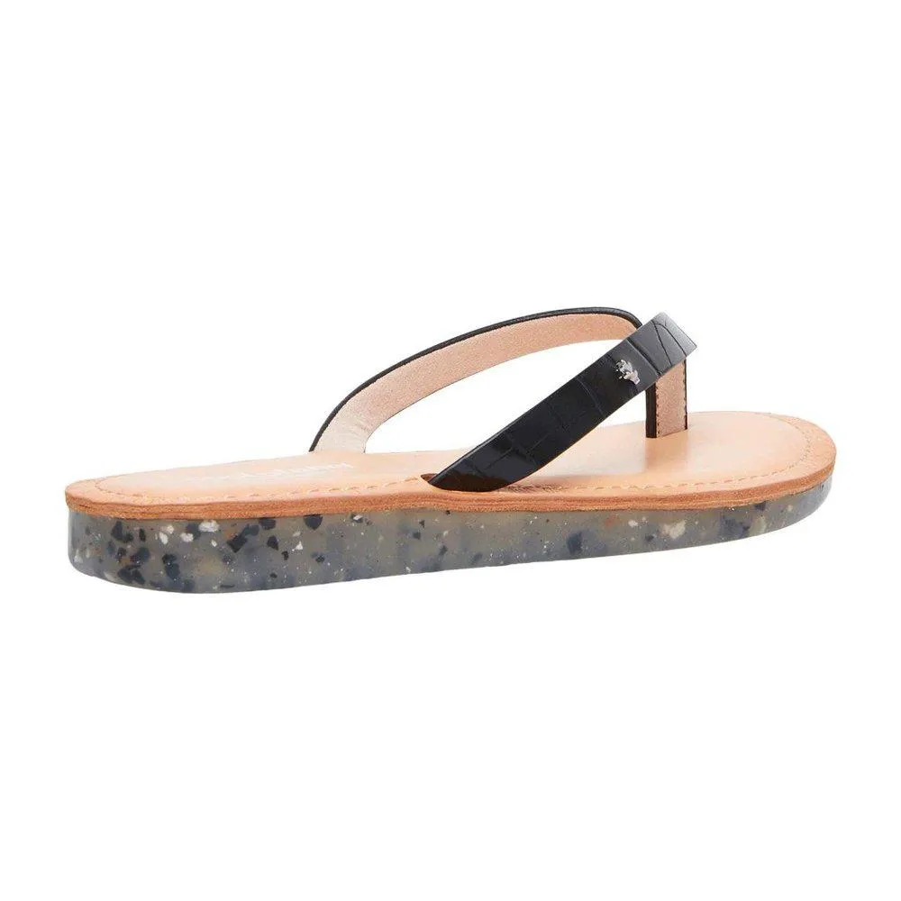 Steve Madden Sandals Planet Black Croc Flats