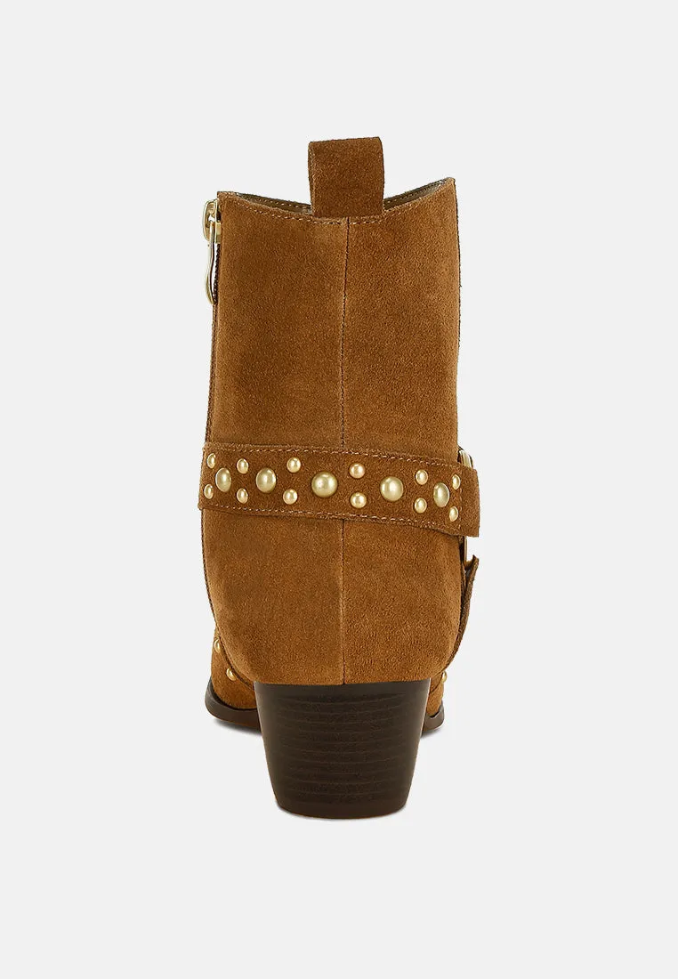 Studded Suede Ankle Boots by RUW