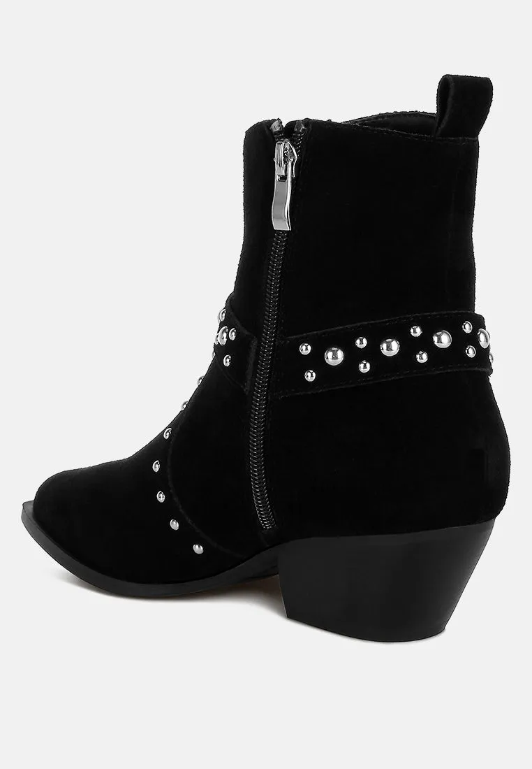 Studded Suede Ankle Boots by RUW