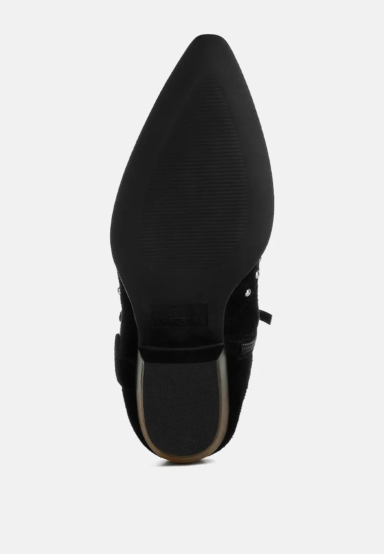 Studded Suede Ankle Boots by RUW