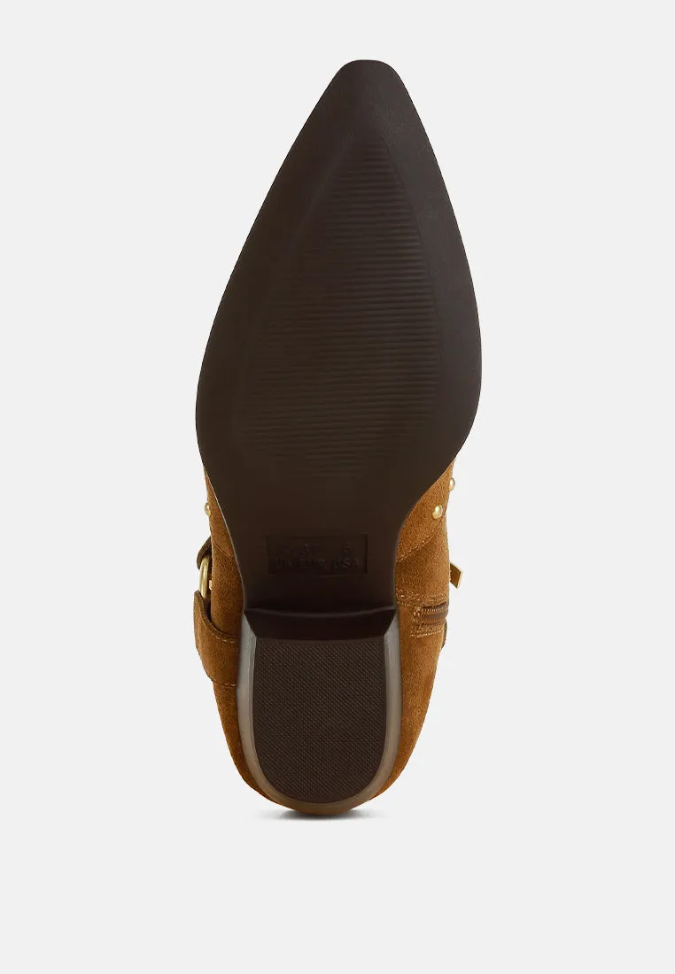 Studded Suede Ankle Boots by RUW