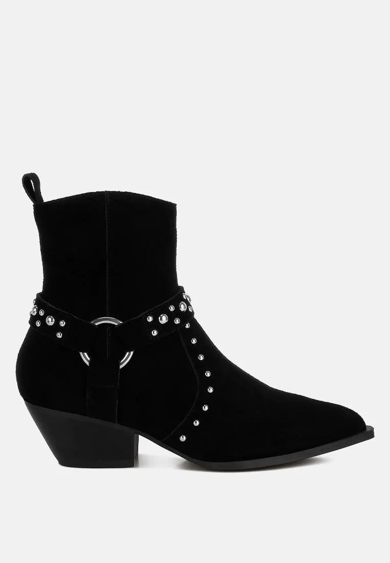 Studded Suede Ankle Boots by RUW