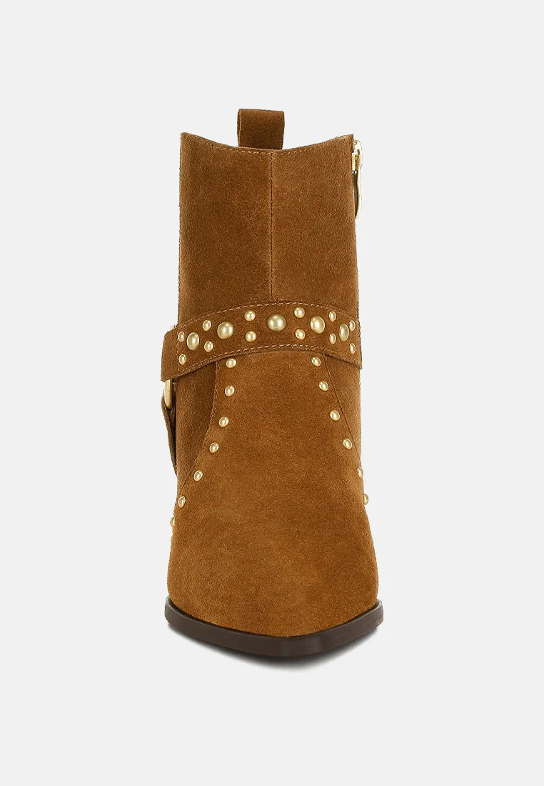 Studded Suede Ankle Boots by RUW
