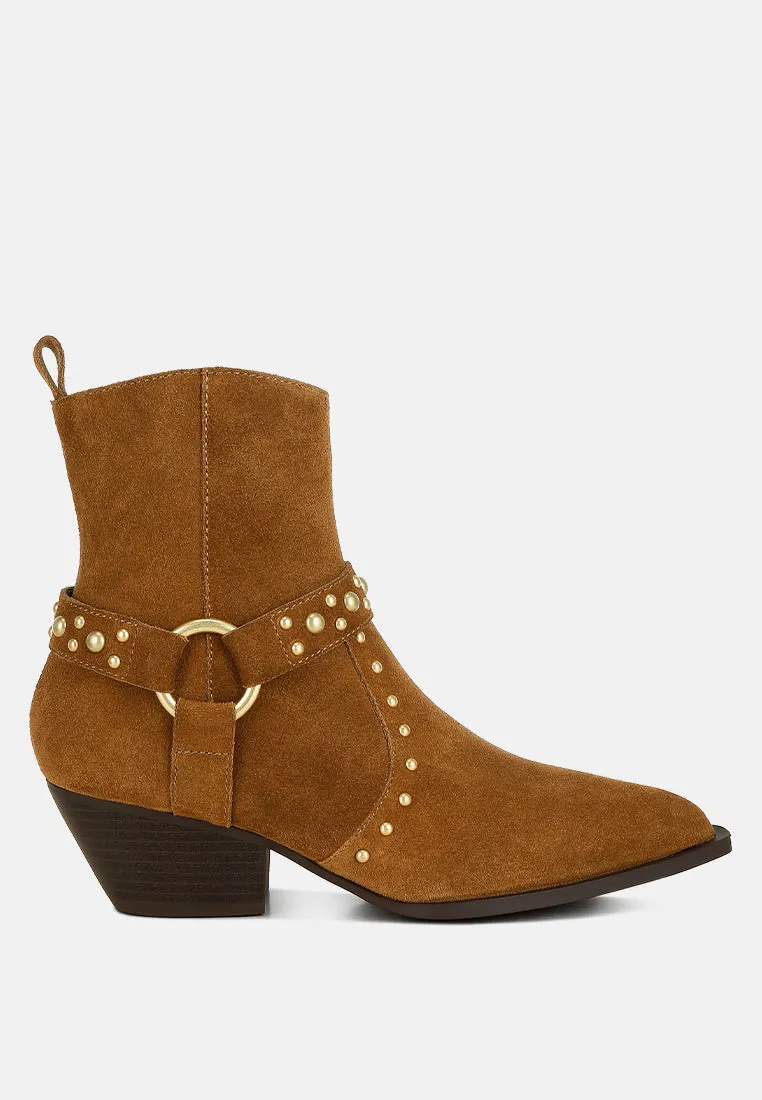 Studded Suede Ankle Boots by RUW