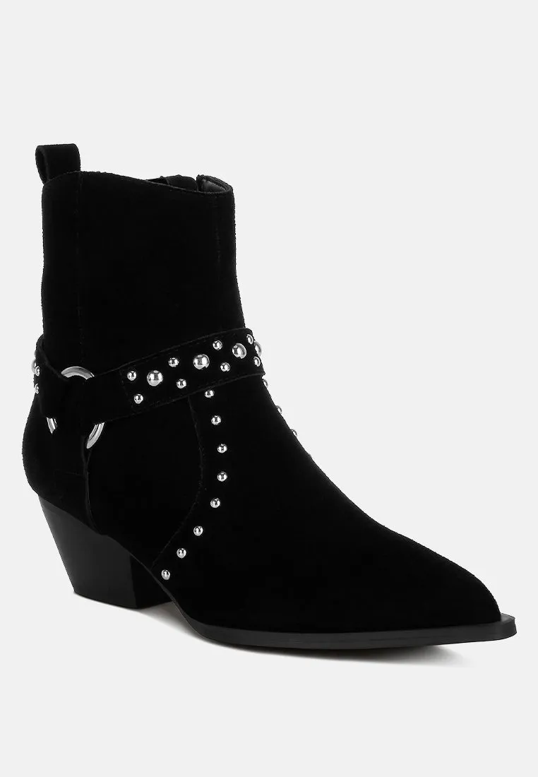 Studded Suede Ankle Boots by RUW