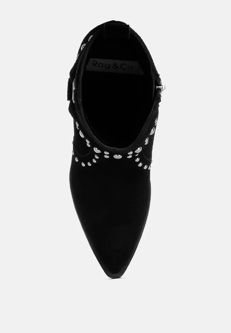 Studded Suede Ankle Boots by RUW