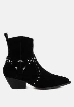 Studded Suede Ankle Boots by RUW