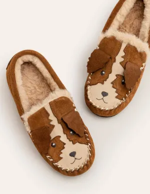 Suede Slippers-Tan Brown