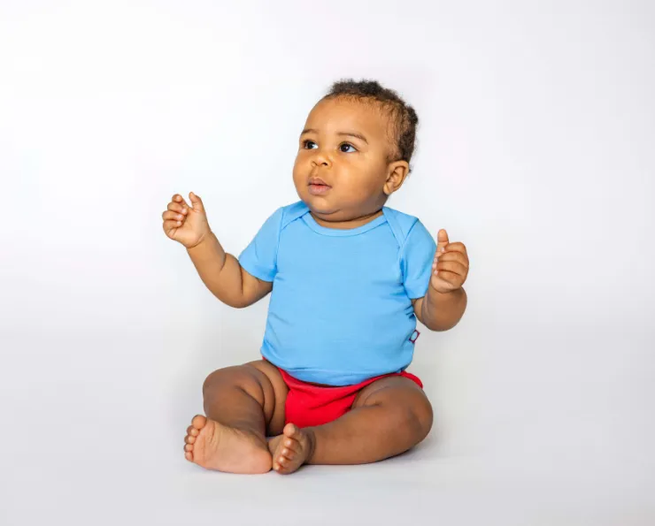 Super-Soft Organic Cotton Baby Rib Short Sleeve Lap Tee| Candy Apple