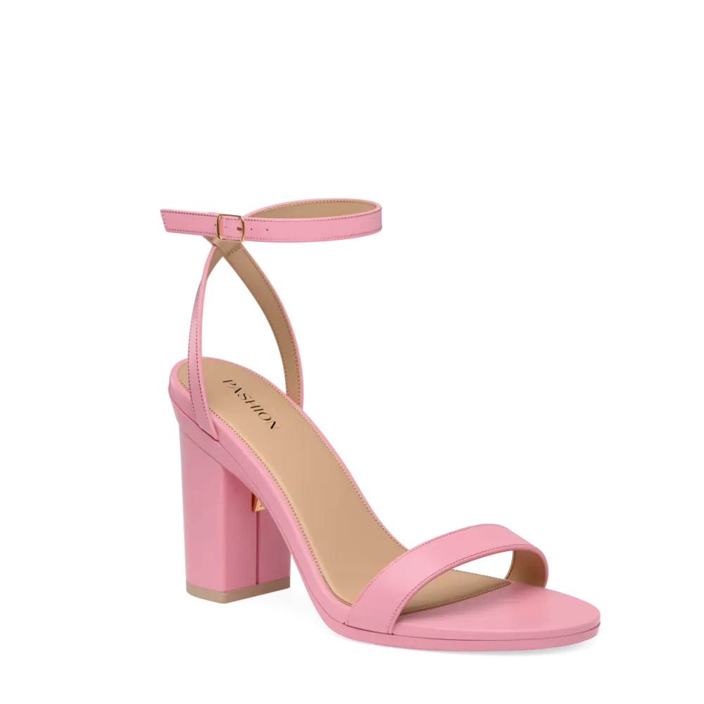 The Brenna - Pink Leather 4 Block