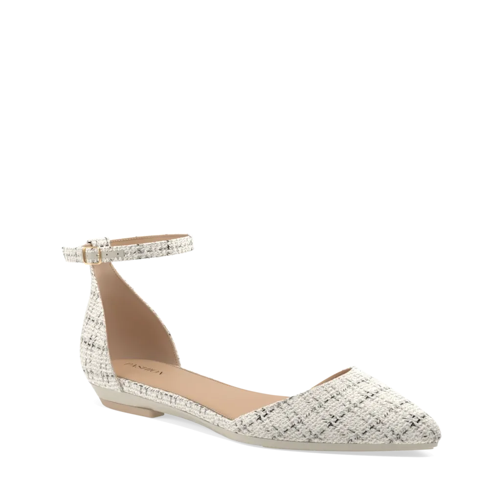 The D'Orsay - Bone Tweed Flat - FINAL SALE