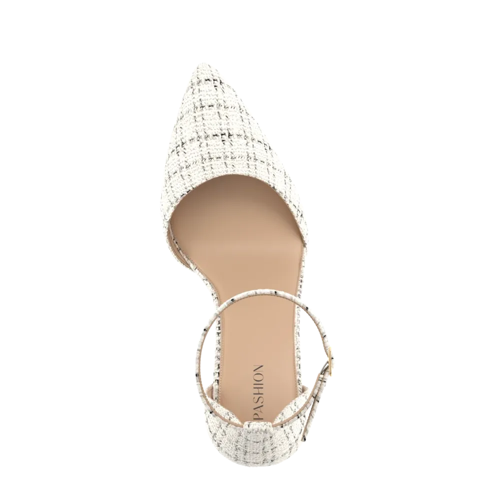 The D'Orsay - Bone Tweed Flat - FINAL SALE