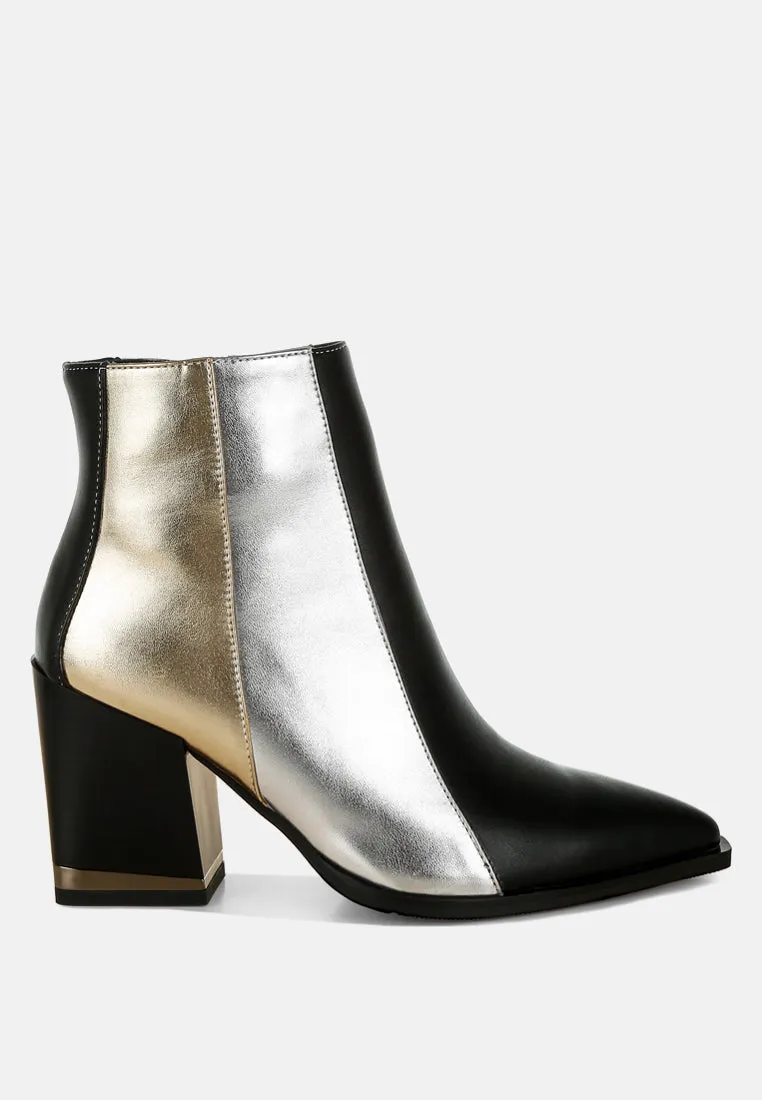Three Tone Block Heel Boots By RUW