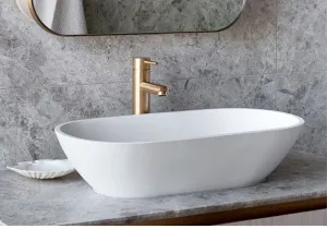 Toka Lite Justina Matte White Stone Basin - 600mm - STB12