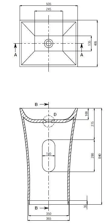 Toka Lite Pedestal Stone Basin - Elegant Style - 840mm - CSB84