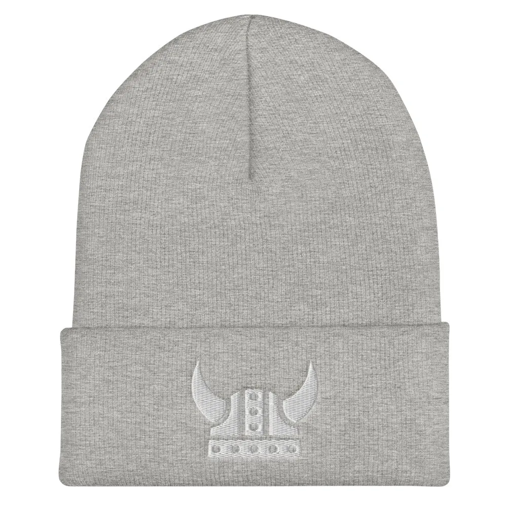 Viking Helmet Embroidered Beanie