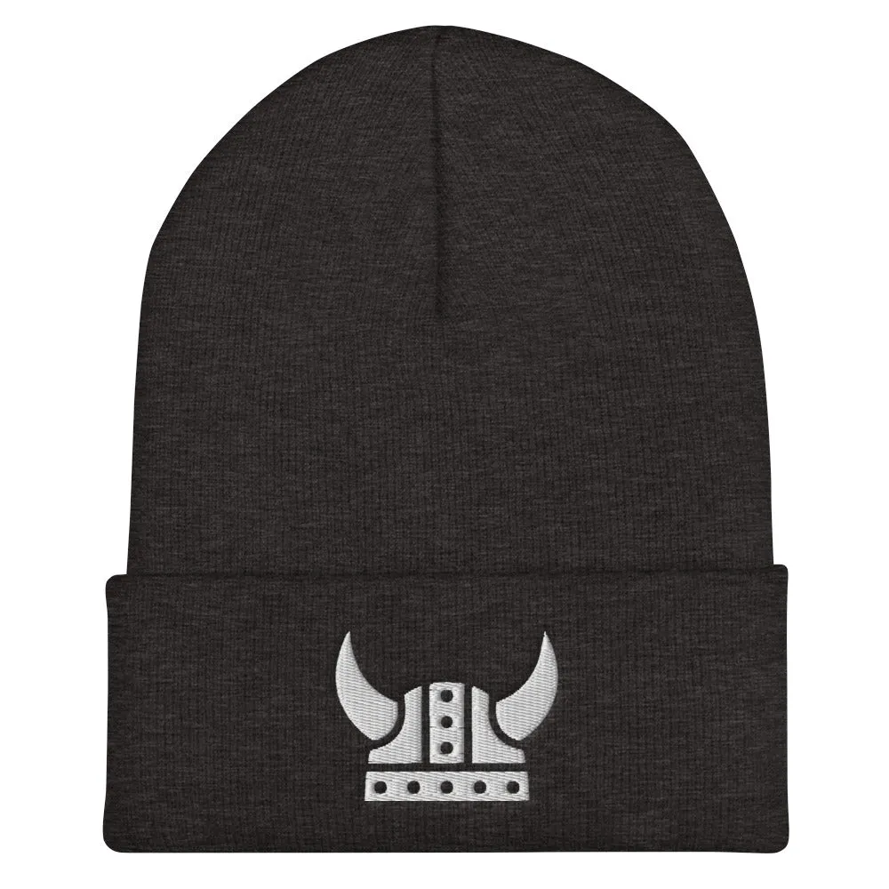 Viking Helmet Embroidered Beanie