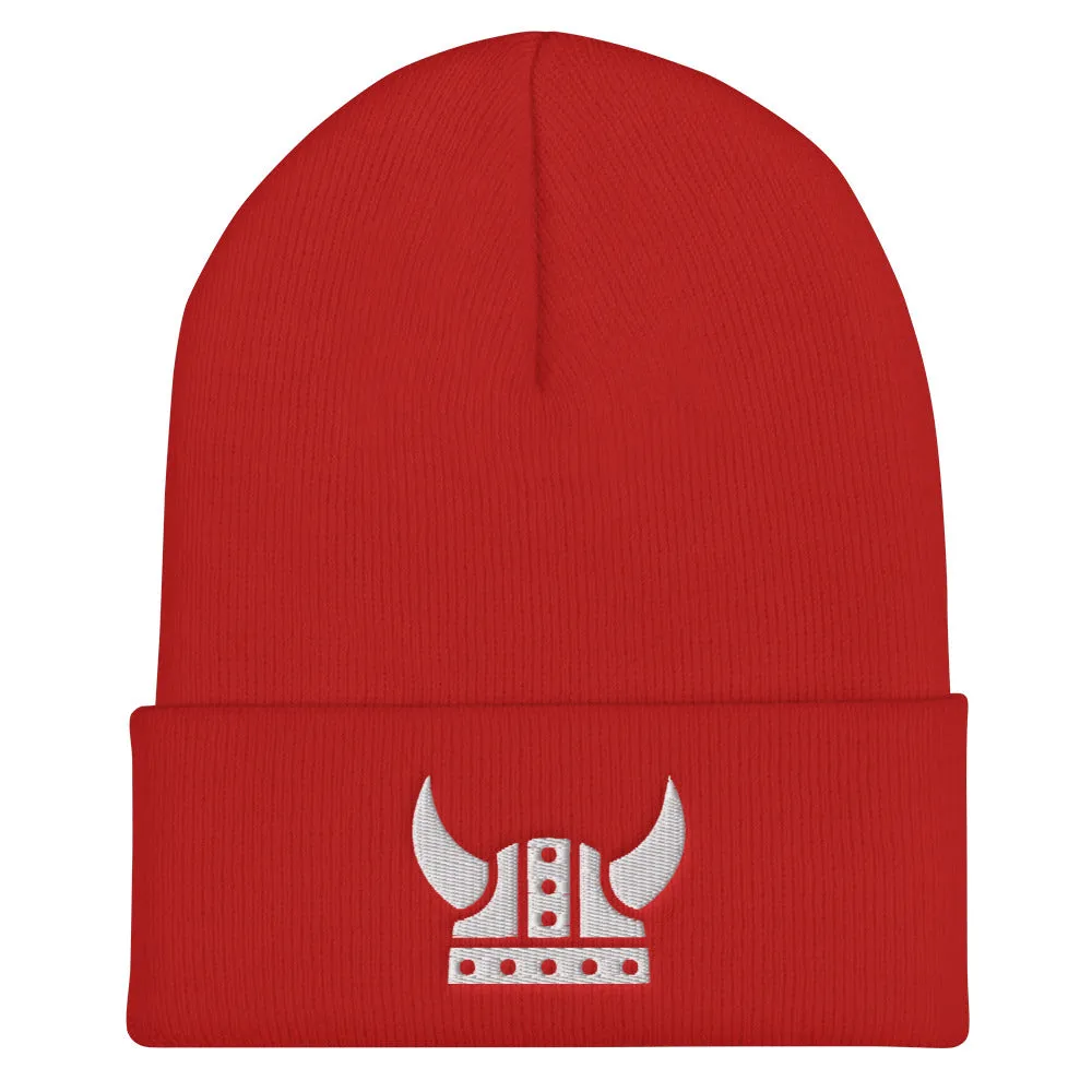Viking Helmet Embroidered Beanie