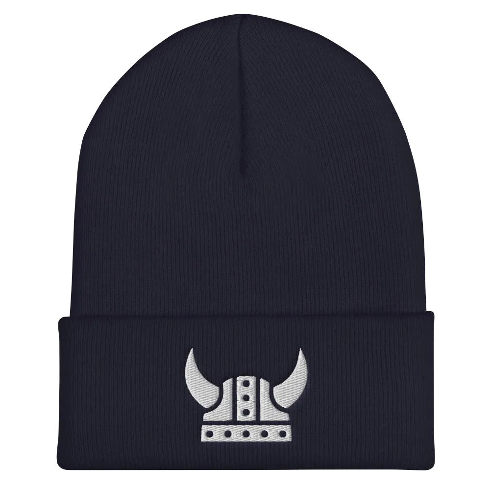 Viking Helmet Embroidered Beanie