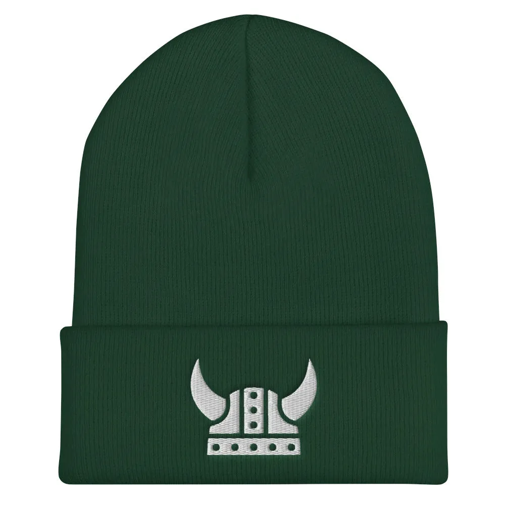 Viking Helmet Embroidered Beanie