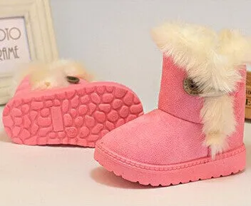 Winter Children Boots Thick Warm Shoes Cotton-Padded Suede Buckle Girls Boots Boys Snow Boots Kids Shoes EU 21-35