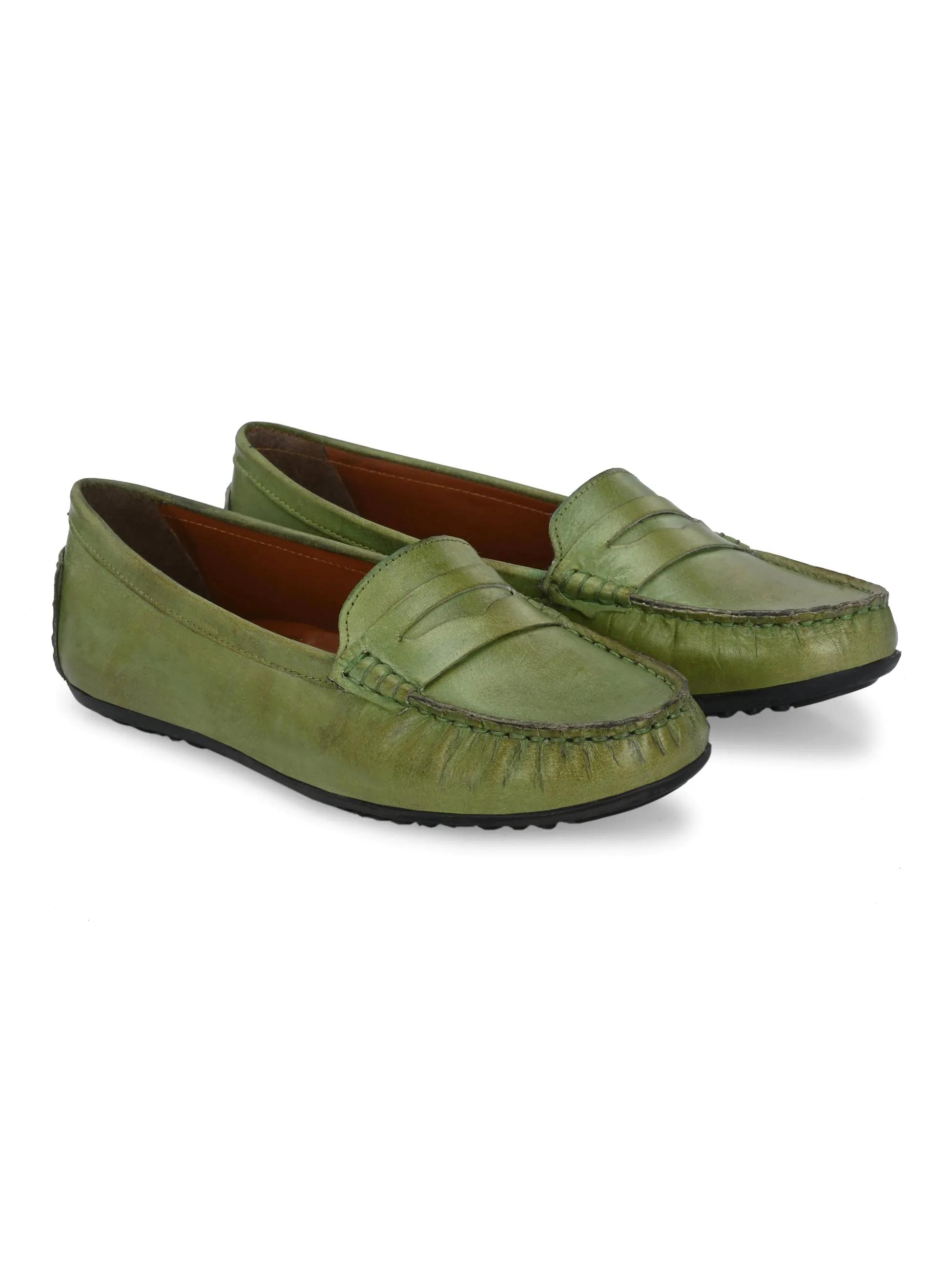 WOMEN LIGHT GREEN COLOUR MOCCASIN SHOE