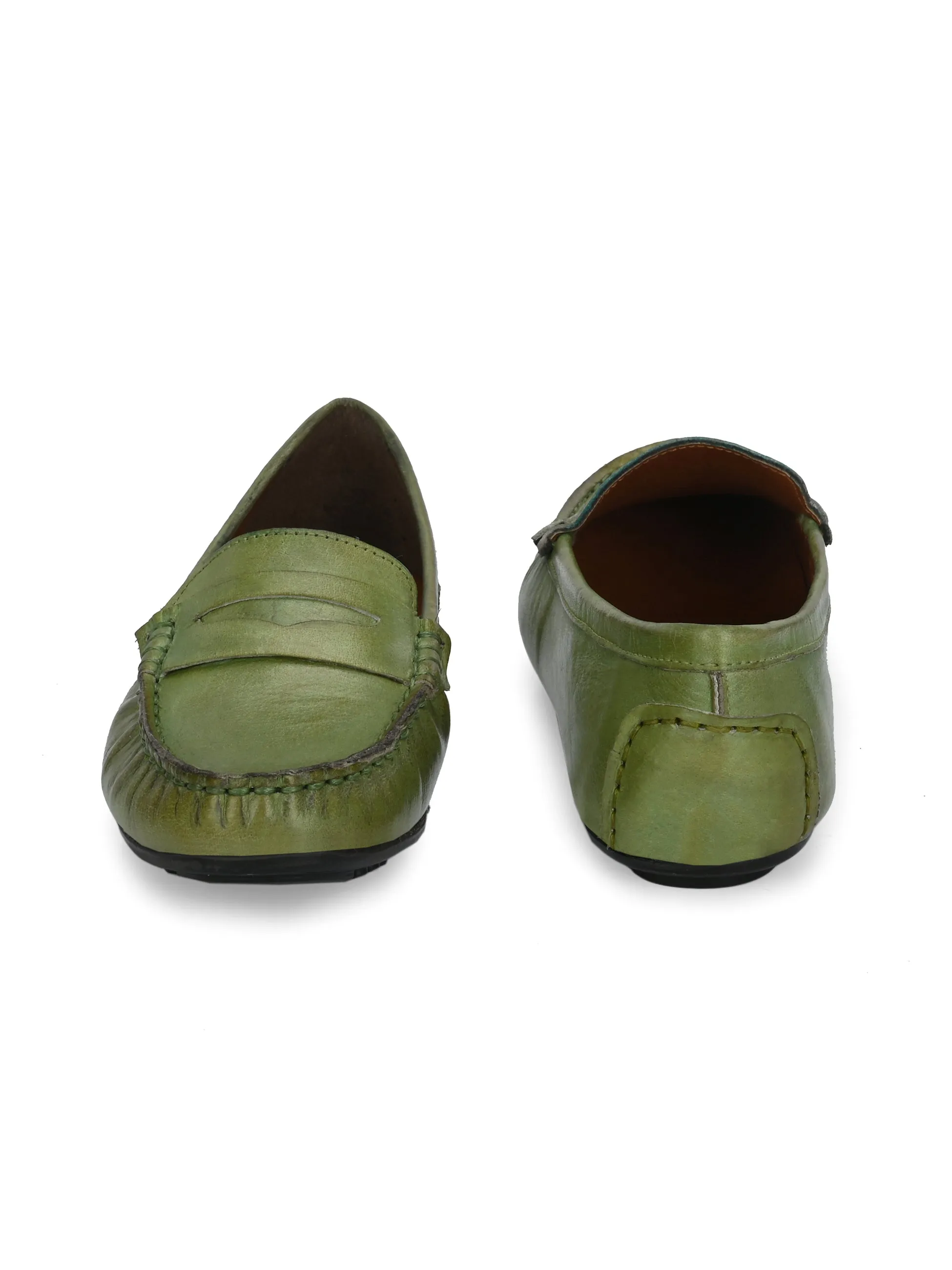 WOMEN LIGHT GREEN COLOUR MOCCASIN SHOE